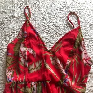 Tropical print maxi dress